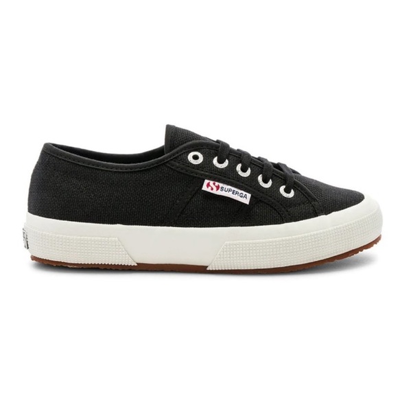 SUPERGA Black Canvas Low Classic Sneakers Size 6 - Picture 2 of 15